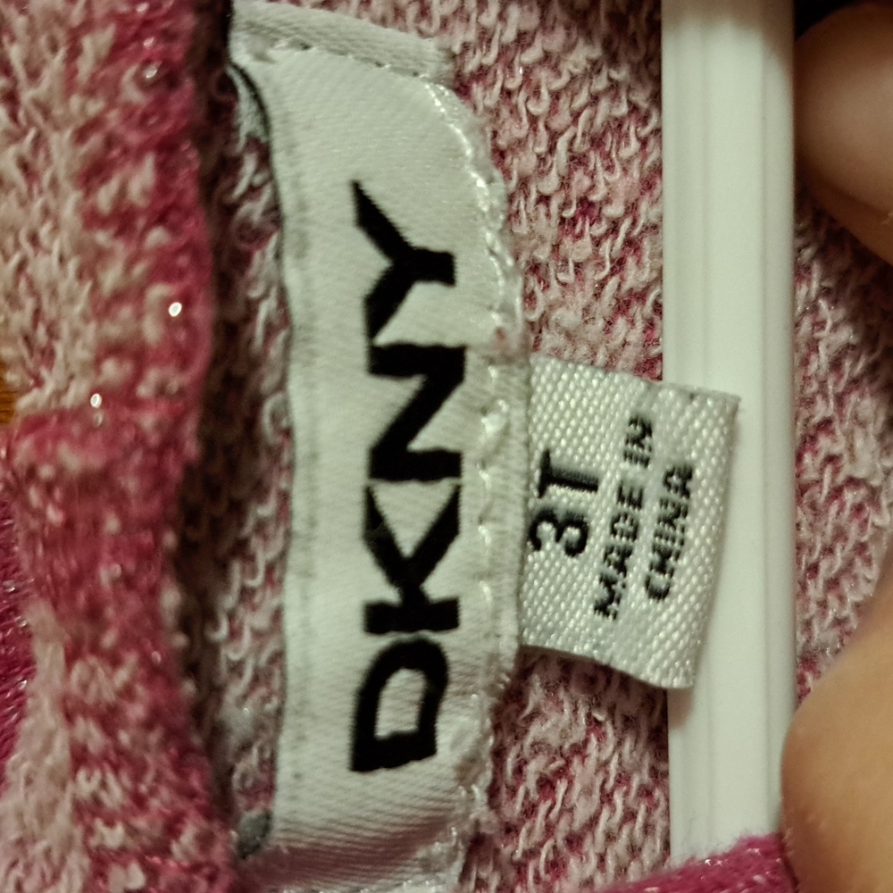 Girls DKNY Hooded Sweatshirt "Glitter Happens" Size 3T - Picture 4 of 5